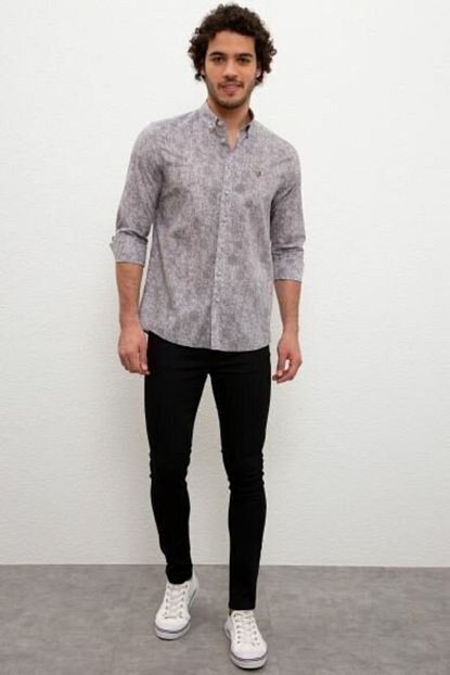 U S Polo Assn U S Polo Erkek Slim Fit Gomlek 976414 Jena 006 Antrasit Trendyol