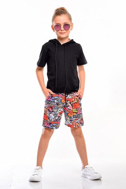 Bubble Gum Store Erkek Cocuk Yarim Kollu Sweatshirt Sort Ikili Takim Trendyol