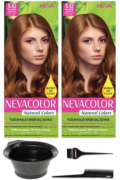 Neva Color 2 Li Natural Colors 8 43 Bal Kopugu Kalici Krem Sac Boyasi Ve Sac Boyama Seti 7681655541346 Trendyol