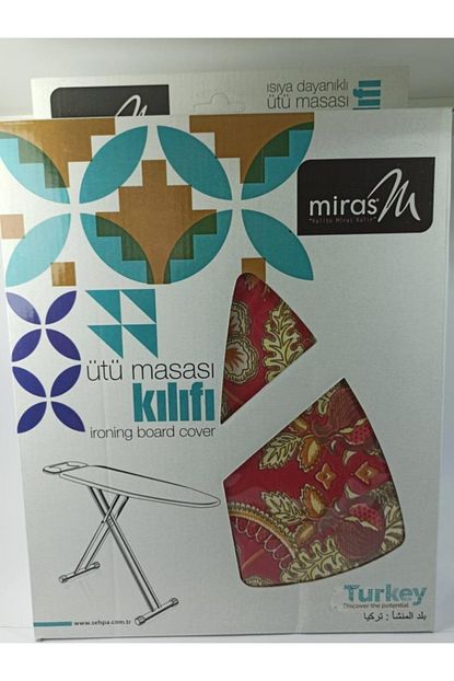 Miras Keceli Isiya Dayanikli Utu Masasi Kilifi Kirmizi Sari Cicekli Trendyol