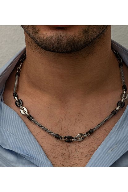 Papatya Silver Celik Erkek Zincir Kolye Trendyol