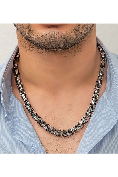 Papatya Silver Celik Erkek Zincir Kolye Trendyol