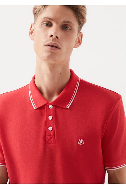 Mavi Erkek Kirmizi Polo Yaka Tisort Trendyol