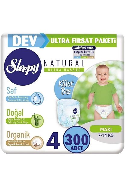 Sleepy Kulot Bebek Bezi 4 Beden Maxi 5 Li Paket 300 Adet Trendyol