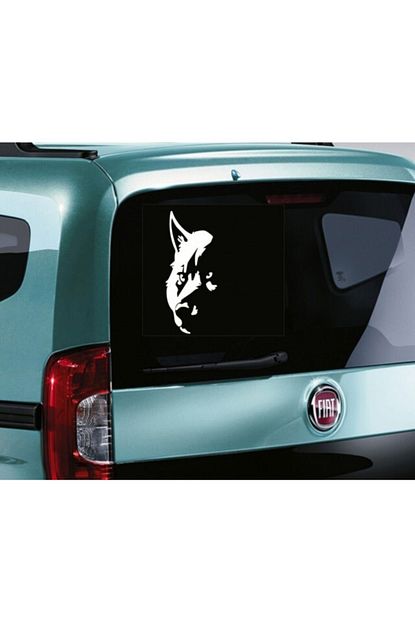 kurt silueti oto sticker arka cam