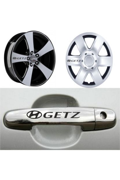 hyundai getz kapi jant sticker yapistirma 8 adet