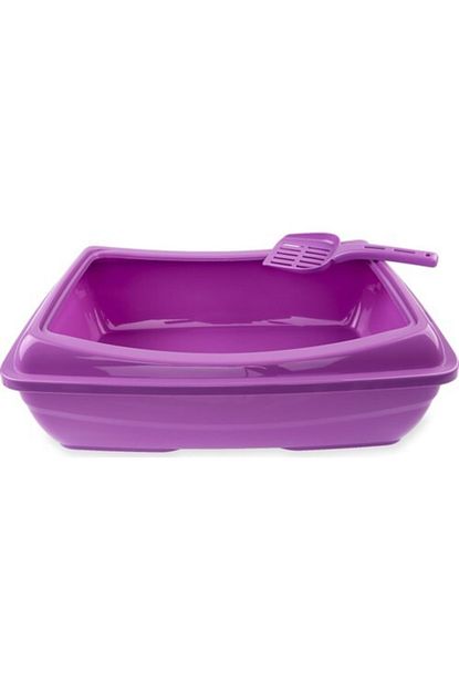 Cabarre Acik Kedi Tuvaleti Mor Renkli 37 5 X 50 X 16 Cm Kum Kuregi Hediyeli Trendyol