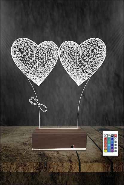 Algelsin 3d Sonsuzluk Isaretli Kalp Gece Masa Lambasi Trendyol