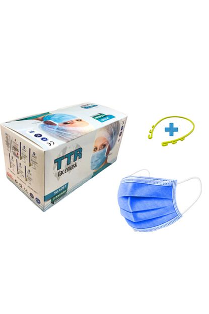 Ysk Ttr Ultrasonik 3 Katli Telli Steril Maske 50 Li Tutacak Hediye Mavi Trendyol