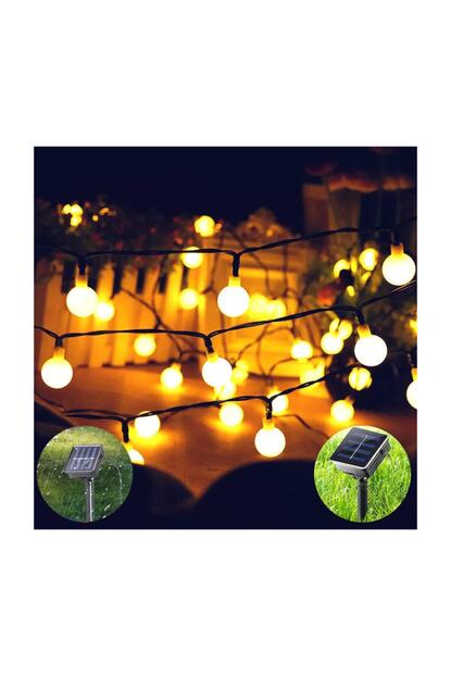 Leddukkani 30 Led 5 Metre Sari Opak Solar Gunes Enerjili Bahce Teras Balkon Agac Lambasi Aydinlatmasi Trendyol