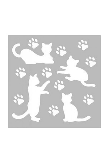 Artikel Yayinlari Kediler Ve Patiler Stencil Tasarimi 30 X 30 Cm Trendyol