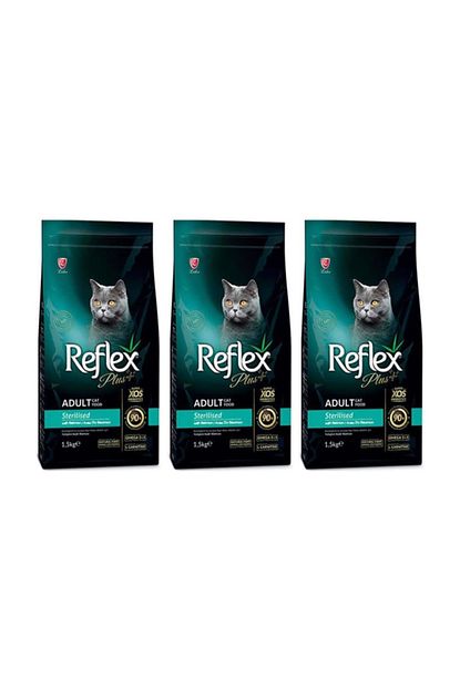 Reflex Plus Somonlu Kisirlastirilmis Kedi Mamasi 1 5 Kg 3 Lu Set Trendyol
