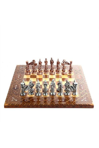 Gift Home Buyuk Boy Metal Pegasus Atlari Satranc Takimi Antik Ve El Yapimi Masif Ahsap Duz Satranc Tahtasi Trendyol