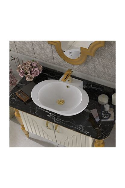 Sanovit Sanovit Tezgah Ustu 60 Cm Batarya Cikisli Canak Lavabo Beyaz Renk Trendyol