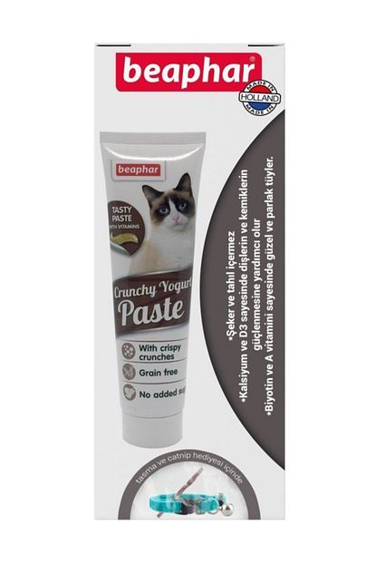 beaphar crunchy yogurtlu kedi malt macunu 100 gr fiyati yorumlari trendyol