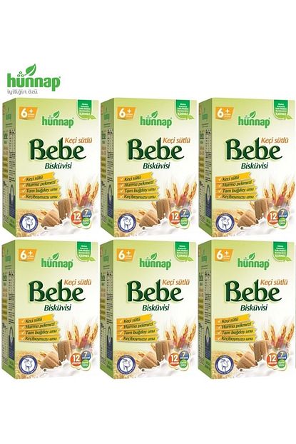 Hunnap Bebe Biskuvisi Keci Sutlu 400gr 6 Li Set Toplam 2400gr Trendyol