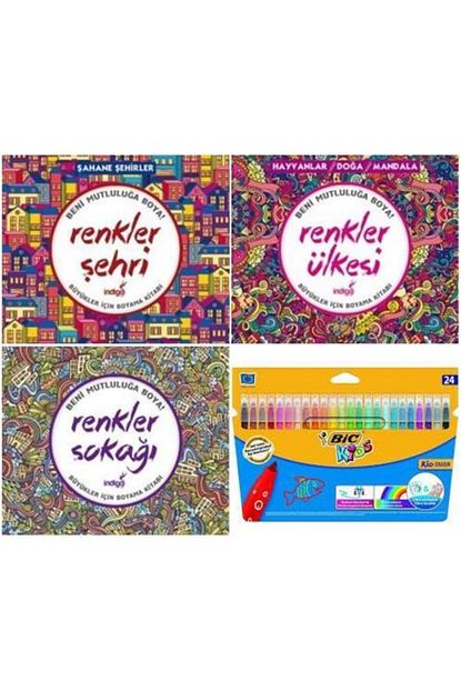 Beni Mutluluga Boya Renkler Sokagi Buyukler Icin Boyama Kitabi Renkler Ulkesi Nadir Kitap