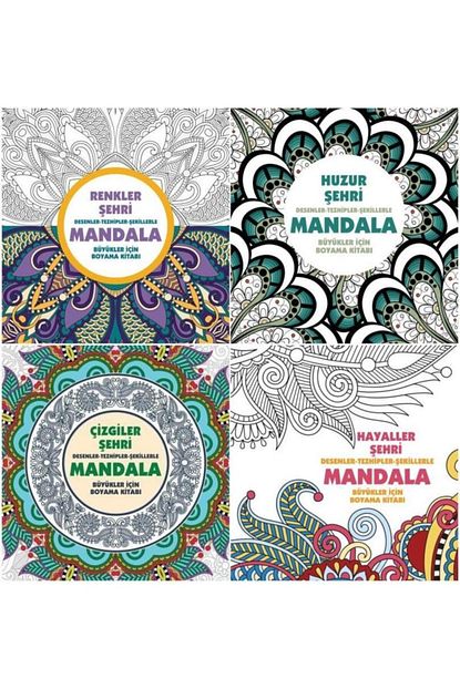 Anonim Yayincilik Anonim Mandala Efsane 4 Lu Set Huzur Sehri Hayaller Sehri Cizgiler Sehri Renkler Sehri Trendyol