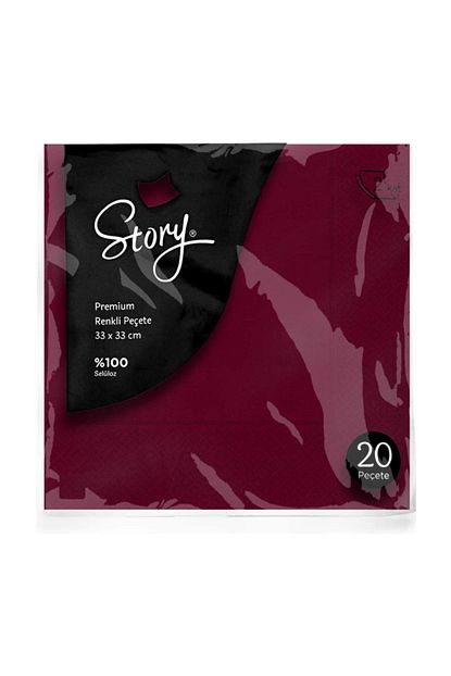 Story 2 Katli 20 Li Desenli Bordo Renkli Pecete 33x33 Cm Sr 3316 Trendyol