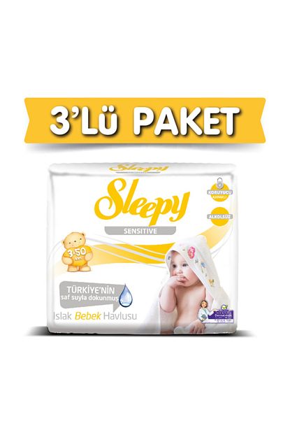 sleepy 3 lu sleepy sensitive islak havlu 3x50 450 yaprak fiyati yorumlari trendyol