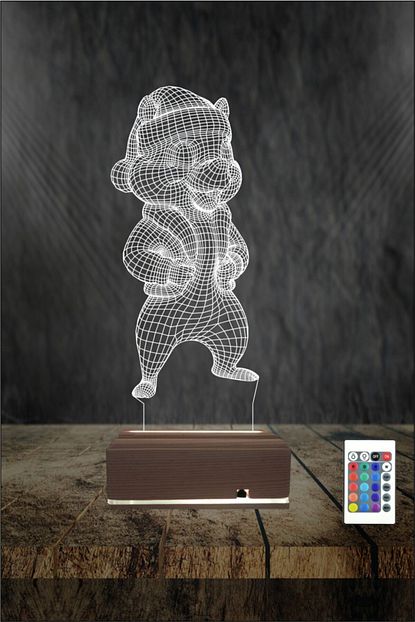 Algelsin 3d 3 Boyutlu Led Gece Lambasi Sevimli Sincap Tasarimli 16 Renkli Masa Lambasi Trendyol