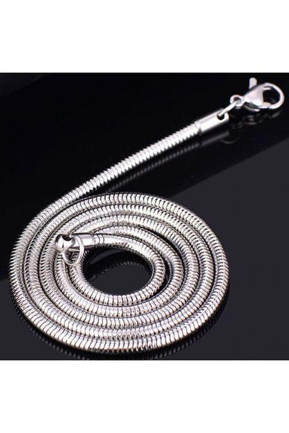 ince model paslanmaz celik snake yilan erkek kolye 3 mm 60 cm