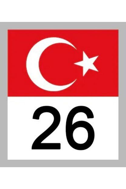 26 eskisehir turk bayragi ve plaka kodu on cam sticker yapistirma