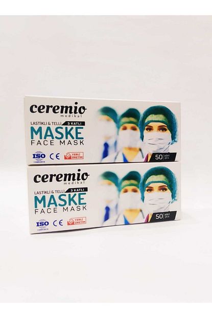 Hunts 3 Katli Ultrasonik Telli Cerrahi Lastikli Maske 50 Fiyati