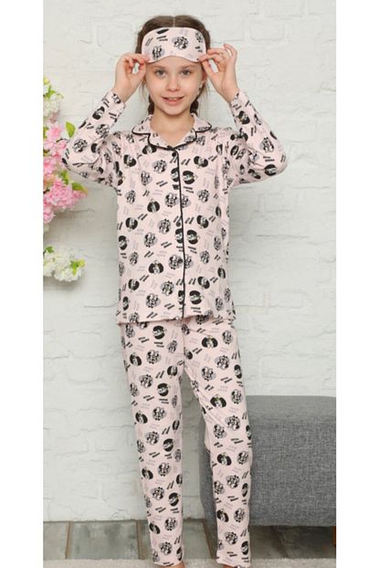 Lolliboomkids Kiz Cocuk Disney Minnie Mouse Desenli Pijama Takimi Uyku Bandi Dahil 3 Parca Trendyol