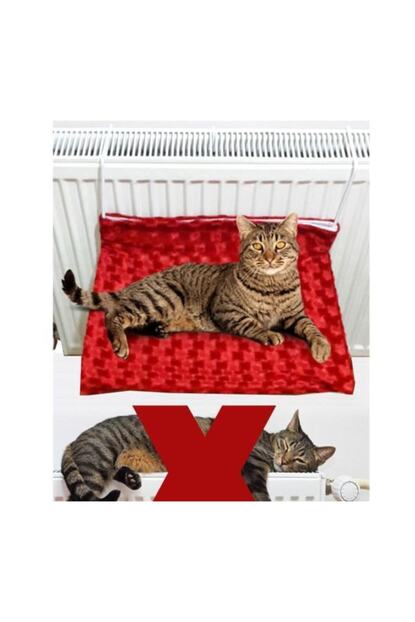 Ruzgar Kalorifer Askilikli Kedi Yatagi Yikanabilir Kirmizi Trendyol