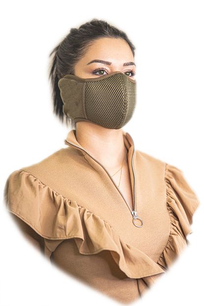 Hotmask Yikanabilir Kis Maskesi Haki Renk Kadin Modeli Trendyol