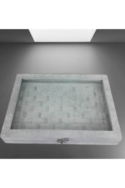 Aydin Decor Cam Kapakli Tirnakli Gri Yuzuk Tablasi Trendyol