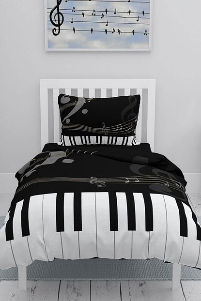 Monohome Piano Modern 3d Pamuk Saten Tek Kisilik Nevresim Takimi Trendyol