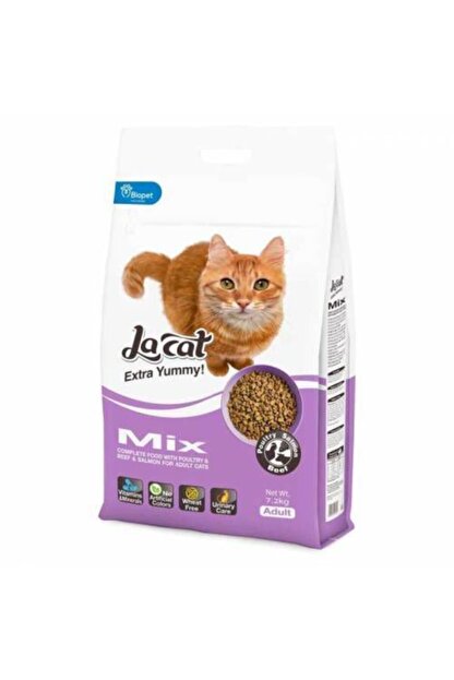 la cat mix karisik etli yetiskin kedi mamasi 7 2 kg kapali cuval fiyati yorumlari trendyol