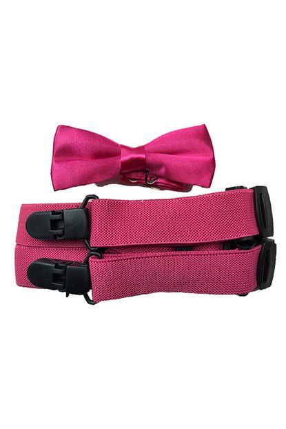 https www trendyol com kemersepeti fusya renkli cocuk pantolon askisi ve papyon ikili kombin p 34556711