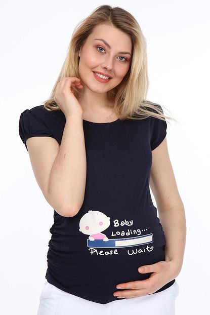 Issil 3136 Bebek Yukleniyor Kisa Kol Hamile T Shirt Trendyol