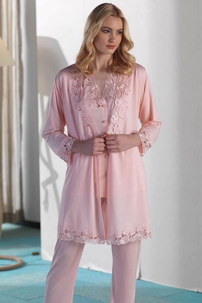 Espuar Kadin Penye Pamuklu Rahat Dantelli 3 Parca Hamile Lohusa Pijama Takimi Trendyol