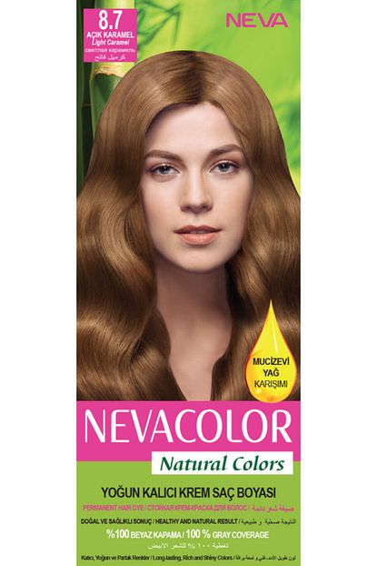 neva color nevacolor natural colors 8 7 acik karamel kalici krem sac boyasi seti fiyati yorumlari trendyol