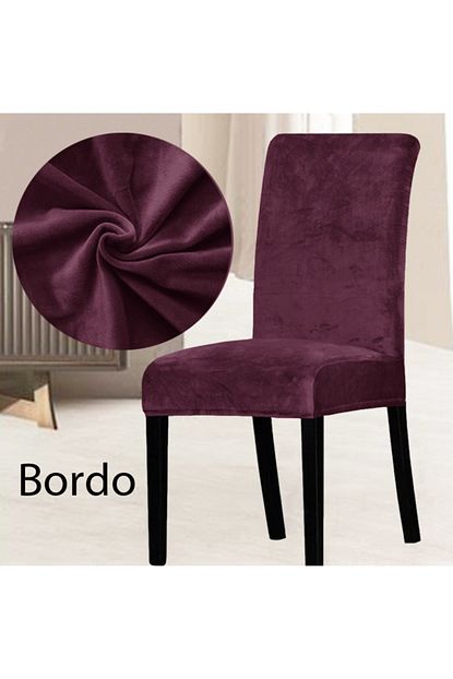 abeltrade sandalye kilifi bordo rengi kaliteli en boy likrali lastikli kadife kumas 4 lu fiyati yorumlari trendyol