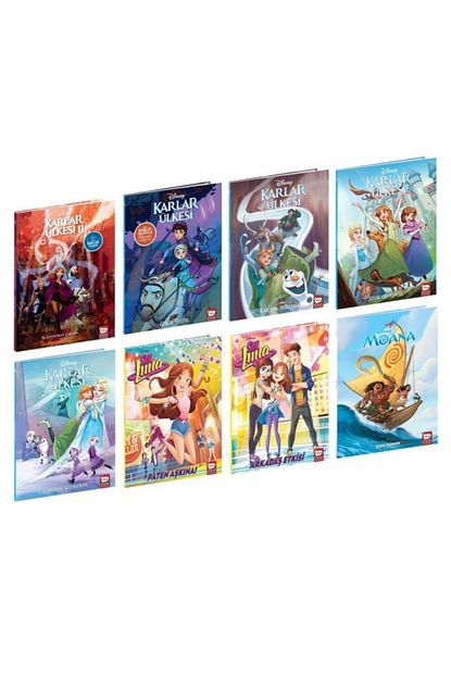 disney cizgi klasikleri kiz cocuk seti 8 kitap