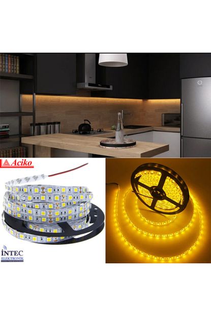 intec 3 cipli silikonsuz serit led ic mekan led isik tasarim aydinlatma 1 metre amber fiyati yorumlari trendyol