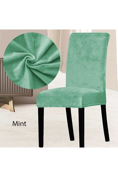 abeltrade sandalye kilifi mint yesili rengi 6lu set kaliteli en boy likrali lastikli kadife kumas fiyati yorumlari trendyol