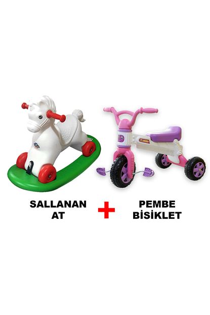 Etraders Pembe Bisiklet Sallanan At Iki Arac Bir Arada Cocuk Bisiklet Seti 1 Trendyol