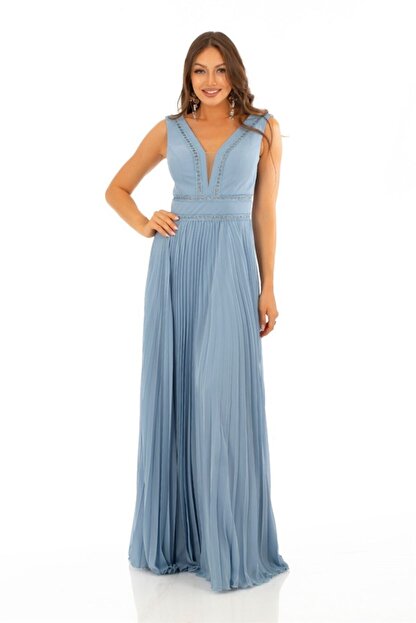 Carmen Indigo Serit Dantel Piliseli Uzun Abiye Elbise Fiyati Yorumlari Trendyol