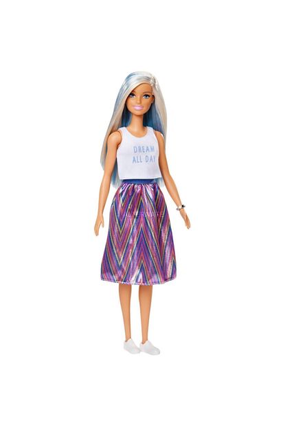 barbie fashionistas koleksiyon bebek cilgin saclar renkli etekli fiyati yorumlari trendyol