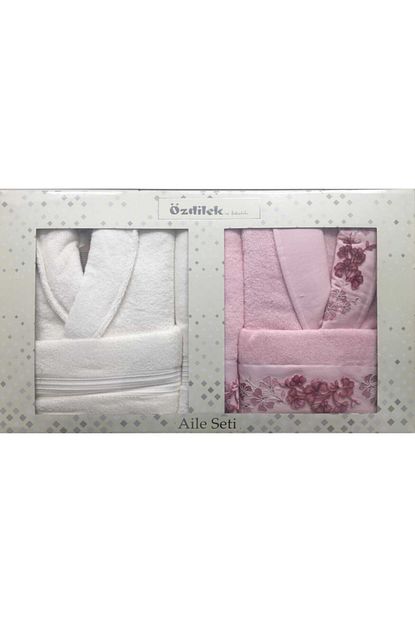 aster pembe krem karanfil aile bornoz seti