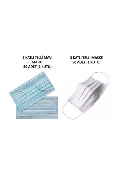 Face Mask 3 Katli Burun Telli Yuz Maskesi Mavi 50 Adet 3 Katli Burun Telli Yuz Maskesi Beyaz 50 Adet Fiyati Yorumlari Trendyol