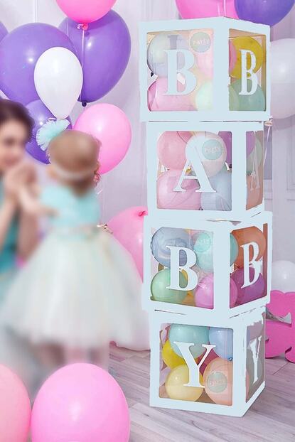 Patladi Gitti 33 Parca Baby Yazili Seffaf Mavi Kutu Balon Seti Baby Balon Kutusu Bebek Cocuk Dogum Gunu Kutlama Fiyati Yorumlari Trendyol