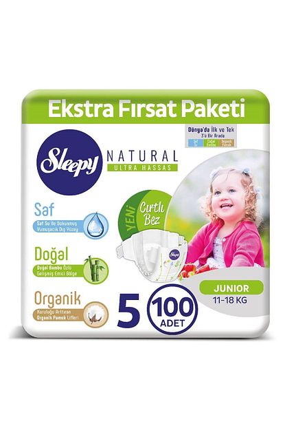 sleepy 5 numara junior natural bebek bezi 100 adet fiyati yorumlari trendyol
