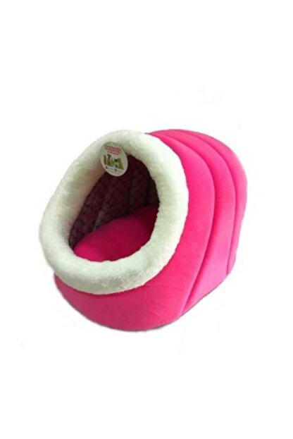 Petgross Polar Kedi Evi Ve Yatagi Magara Yuvasi Yikanabilir Pembe Beyaz 40x44x32 Trendyol